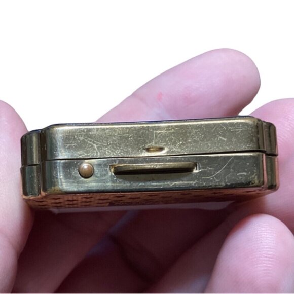 Vintage Stratton England Gold Enamel Compact With Duck Inlay - Picture 2 of 7